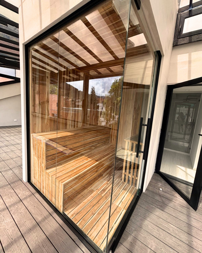 SUMINISTRO E INSTALACIÓN SAUNA MADERA TEKA 1